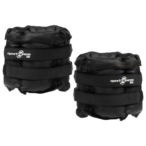 071758 PESAS TOBILLERAS SPORT 3 K Sport Fitness Individual x 1 Pesas ajustables diseñadas para fortalecer piernas y glúteos. Su sistema de cierre con velcro permite un ajuste seguro y cómodo durante el entrenamiento.Características:Material: Tela resistente con r