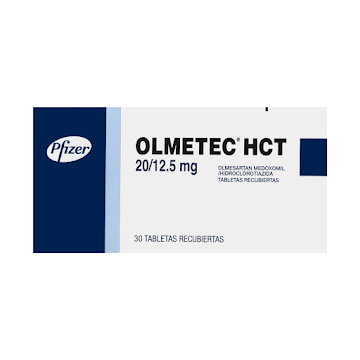 Olmetec HCT Olmesartan + Hidroclorotiazida 20/12.5mg Pfizer Caja x 30 Tabletas  
