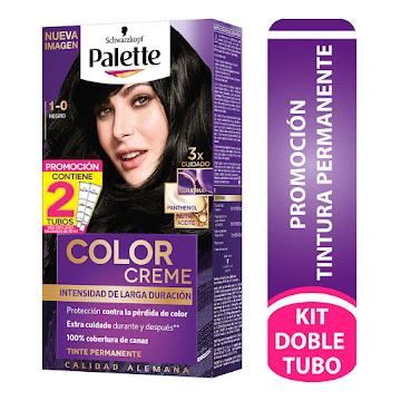 Tinte Schwarzkopf Palette Color Cream Permanente Negro 1-0 x 2 und  