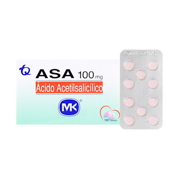 Asa Ácido Acetilsalicílico 100 mg Mk Fracción Blister x 10 Tabletas   