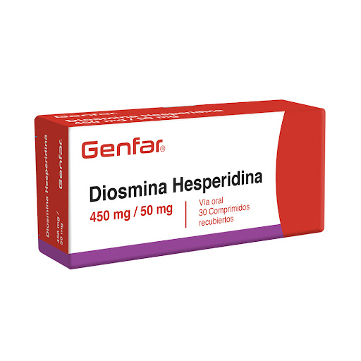 Diosmina + Hesperidina 450mg/50mg Genfar Caja x 30 Comprimidos