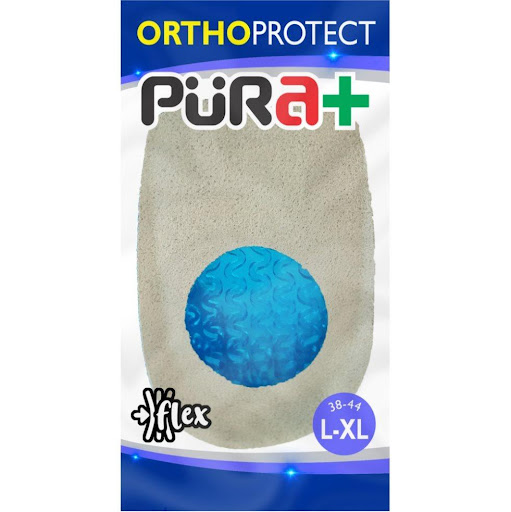Taloneras Püra+ Gel Zapatos Cómodos Y Suaves L-XL Pura+ Empaque individual con par de taloneras en silicón gel. x 2 Taloneras en silicón gel diseñadas para brindar amortiguación y confort en la zona del talón durante la caminata o el uso diario del calzado. Su centro en gel azul con textura favorece una sensación d