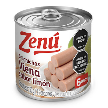 Salchicha Zenú Viena Sabor A Limón x 6 und  