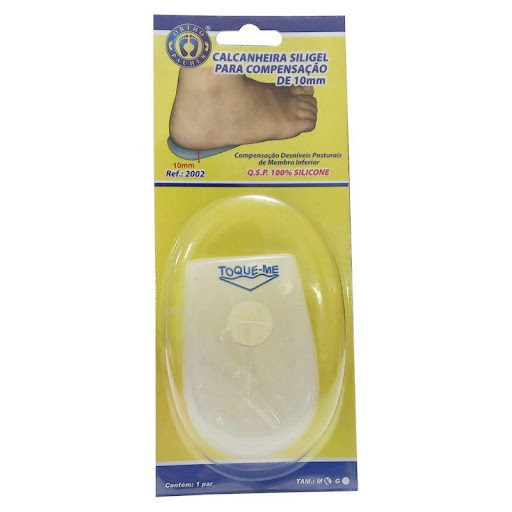 Taloneras De Compensación T-M Ortho Pauher Orthopauher  x  Está fabricada en silicona de alta calidad y diseñada con un realce de 10 mm, proporcionando una corrección efectiva de la postura. Su estructura permite equilibrar la altura del pie, ayudando a reduc