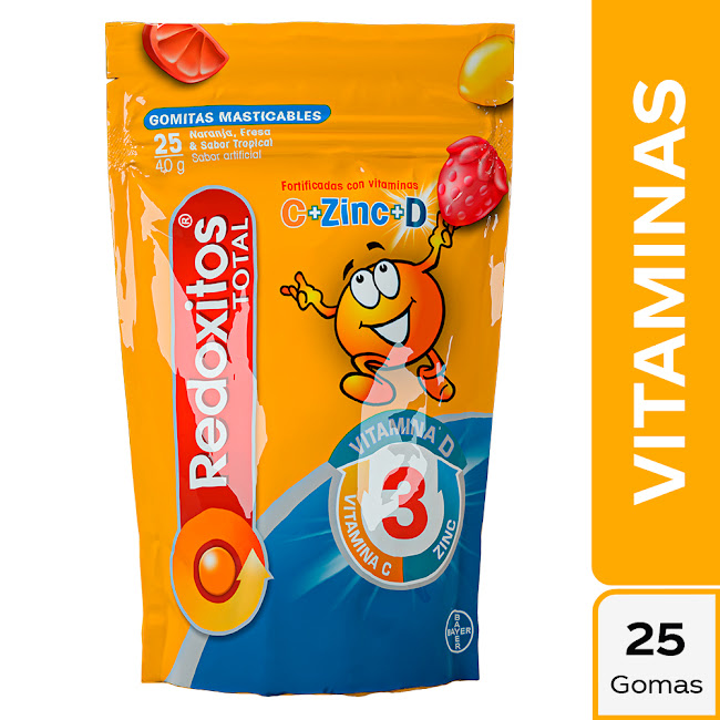 Redoxitos Total Vitamina C + Zinc + Vitamina D Bayer Paquete x 25 Gomas  