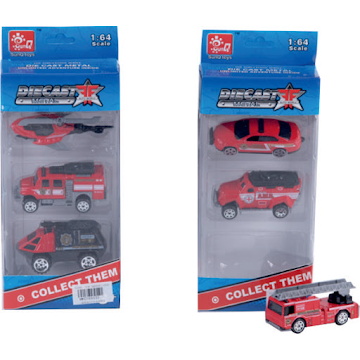 Juguete Diecast Set De Carros Metálicos Rescate x 3 und  