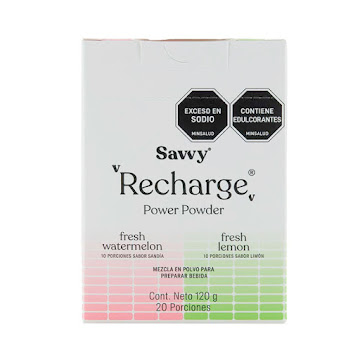 Recharge Savvy Power Powder Limón Y Sandía x 20 sobres  