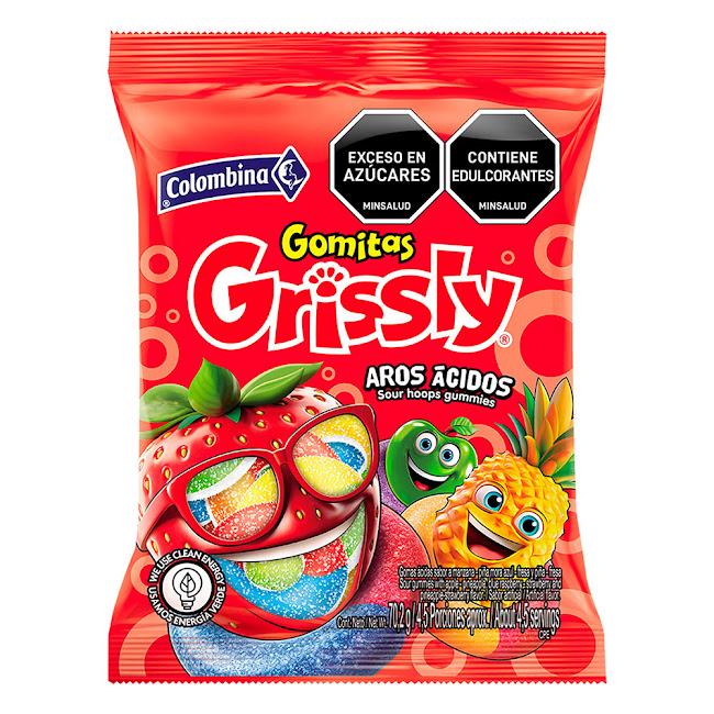 Gomitas Grissly   Colombina Aros x 72 gr  