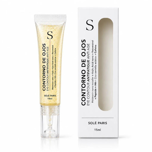 Contorno de Ojos Antifatigue Anti Age | Vegano | Biotecnología Coreana | 15 ml Sole Paris Dispensador de punto x 1 