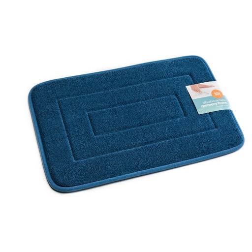 Alfombra Ba¤o 43X61 Cm Memory Foam Azul Marino Uruyen Bolsa x 1 Fabricado en Microfibra de PoliesterRelleno Poliuretano, Fondo de CauchoSuperabsorbenteAntiresbalanteSeca dos veces m s r pido que cualquier otra alfombra de ba¤o.
