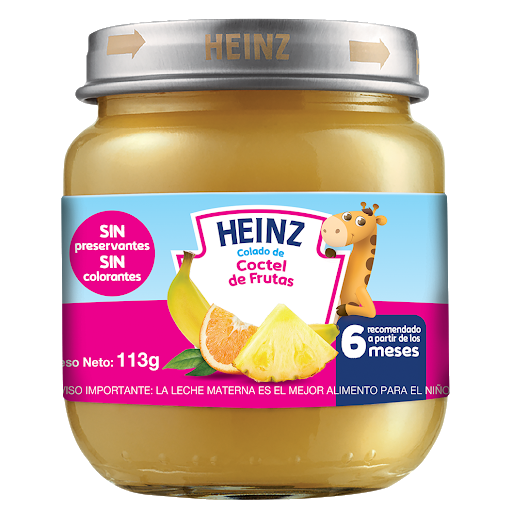 //COMPOTA HEINZ COLADO COCTEL DE FRUTAS X113G.                          