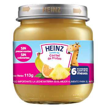 //COMPOTA HEINZ COLADO COCTEL DE FRUTAS X113G.                            