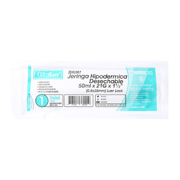 Jeringa Hipodérmica Alfasafe 50ml x 21g x 1und  