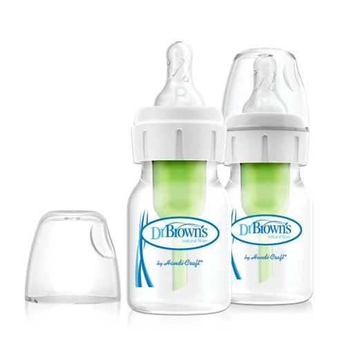 Tetero Para Bebe Pematuro Boca Estandar Set x 2 de 2 Onzas Dr Browns Botella x 1 Set de 2 teteros Options de boca angosta de 2 onzas ideal para bebés prematuros, con un sistema de ventilación interno diseñado para evitar el vacio y la ingesta de aire y así disminuír el vómito, los