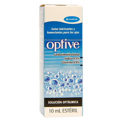 Optive Solución Carboximetilcelulosa + Glicerina 0.9% Lágrimas Artificiales Abbvie Frasco x 10 ml