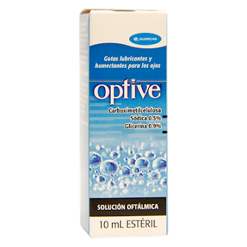 Optive Solución Carboximetilcelulosa + Glicerina 0.9% Lágrimas Artificiales Abbvie Frasco x 10 ml  