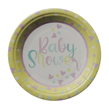 //Plato Desechable Nico 7" Baby Shower x8 und  