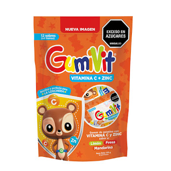 Gumvit C Vitamina C + Zinc 600mg/15mg Procaps Bolsa x 12 Sobres  