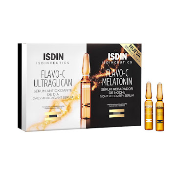 Sérum Isdin Antioxidante Día Flavo-C Ultraglican Noche Melatonin Caja x 20 Ampolletas  