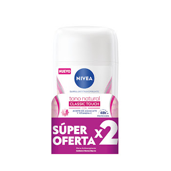 Desodorante Nivea Aclarado Natural Barra 50 gr x 2 und  
