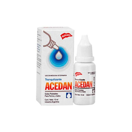 ACEDAN GOTAS 10 ML Holliday  x 1 Tranquilizante neuroléptico oral en gotas. Produce estado de pasividad y calma. Disminuye la excitabilidad nerviosa sin provocar embotamiento de la conciencia. Genera indiferencia al medio, con dismin