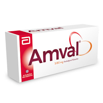 Amval Amlodipina + Valsartán 5/80mg Abbott Caja x 28 Tabletas  