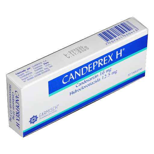 Candeprex H Candesartán + Hidroclorotiazida 16gmg/12.5mg Garmisch Caja x 30 Tabletas