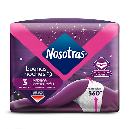 Toallas Higiénicas Nosotras Absorbentes Talla M Paquete x 3 und