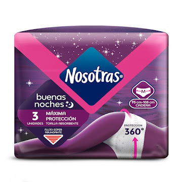 Toallas Higiénicas Nosotras Absorbentes Talla M Paquete x 3 und  