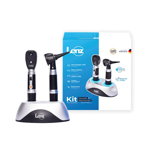 Equipos de órganos de los sentidos base recargable,  Otoscopio mas Oftalmoscopio, HS-OTP10C-2 , Caja, 2 Equipos LENZ CAJA x 2 