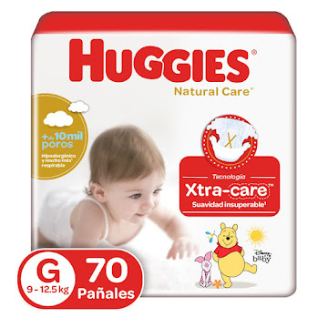 **Pañales Huggies Natural Care G Etapa 3 x 70 Unidades  
