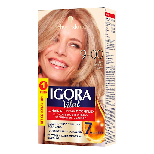 Tinte Igora Vital 9-00 Rubio Extra Claro Caja x 1 und