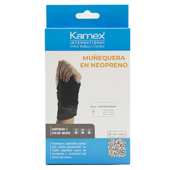 Muñequera Kamex Neopreno Talla S Negro x 1 und  