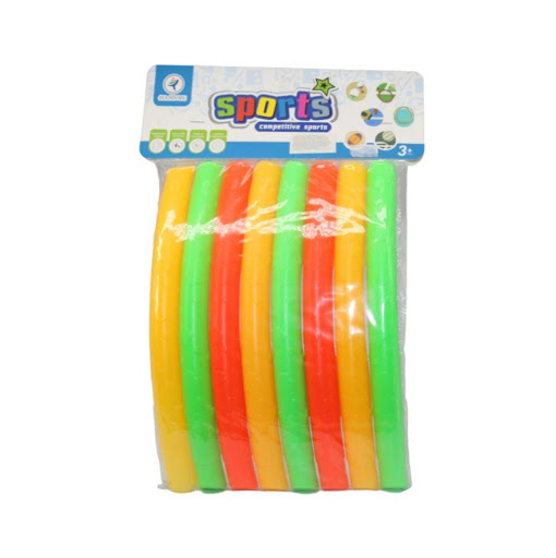 Hula Hula Sports Bolsa Plasticos Asociados  x 1 Este divertido hula hula es ideal para que los niños disfruten de horas de juego mientras practican movimientos de caderas y malabares con el aro. Al hacerlo, desarrollan psicomotricidad, equilibrio y
