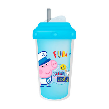 Solo Online Vaso Termico Con Pitillo     300ml  10oz  Marca Peppa Pig Color Azul 