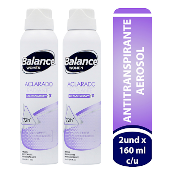 Desodorante Balance Aerosol Proteccion Contra Manchas Invisible Mujer x 2 und  