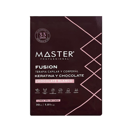 Tratamiento  Capilar Fusion Keratina Y Chocolate Blanco Sobres 24 Uds  X 30 ml MASTER PROFESSIONAL Sobres x 24 Uds Tratamiento  Capilar Fusion Keratina Y Chocolate Blanco Sobres 24 Uds  X 30 ml

Tratamiento reparador instantáneo y altamente concentrado. Esp ecial para cabellos rubios y claros. No deja el cabello p