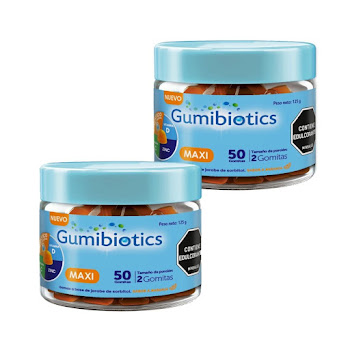 Combo Gomitas Gumibiotics con Probioticos, Vitamina C, D Y Zinc Sabor Naranja 50 und Pack x 2 und  