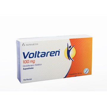 Voltaren Diclofenalco Sódico 100 mg Novartis Caja x 5 Supositorios  