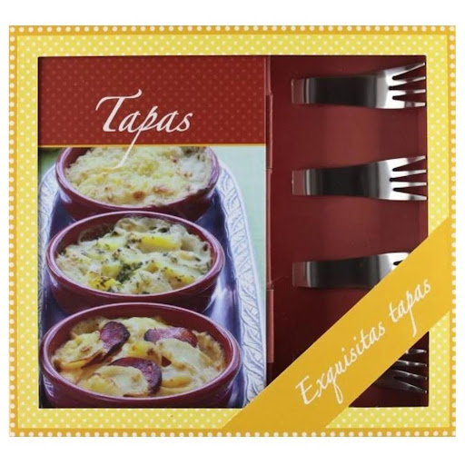 Tapas. Estuche, Libro + Accesorios Naumann & Gobel Verlagsgesellschaft Libro x 1.0 TAPAS (EST. LIBRO + ACCESORIOS)  Ficha técnica de (PE) TAPAS (ESTUCHE CON GADGET: LIBRO + 4 TENEDORES PEQUEÑOS PARA TAPAS) Nº de páginas: 64 Editorial: NAUMANN & GÖBEL VERLAGSGESELLSCHAFT MBH Idioma: 
