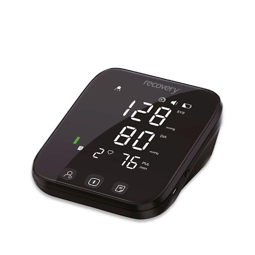 Tensiómetro Digital Recovery Jpd-Ha101 Recovery  x 1 Tensiómetro digital Recovery JPD-HA101, diseñado para medir la presión arterial sistólica, diastólica y la frecuencia del pulso en adultos mediante tecnología oscilométrica no invasiva. Cuenta con inf