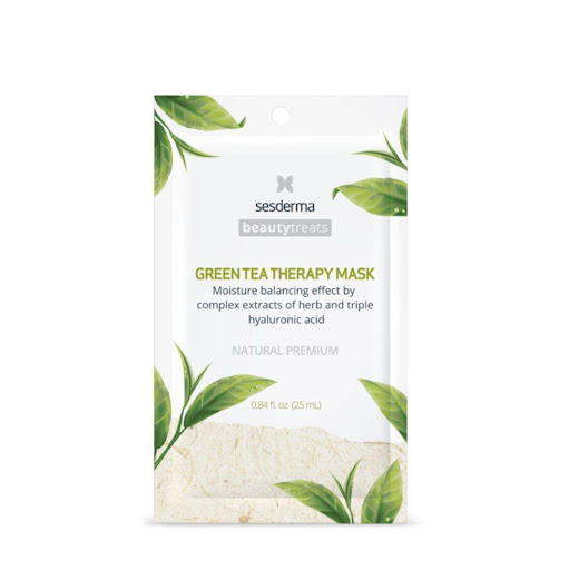 Mascarilla Sesderma Green Tea Therapy Mask Antioxidante Sesderma Sachet trilaminado aluminio plástico x 1 Concédete el placer de calmar tu piel con Green Tea Therapy Mask, gracias a los polifenoles del té verde, de alto poder antioxidante. Además, el ácido hialurónico hidrata y rellena, para conseguir un 