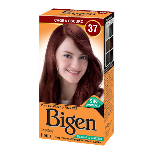 Tinte Bigen, Caoba Oscuro Ref 37, Permanente, sin Amoniaco x 6 G Bigen Caja x 1 undefined