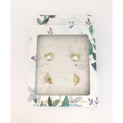 Set Topos Ame Corazón Perla, Topos Hojas X2und