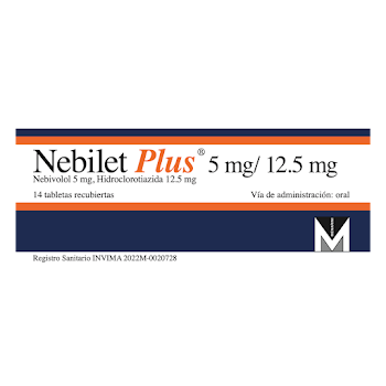 Nebilet Plus Nebivolol + Hidroclorotiazida 5mg/2,5mg Menarini Caja x 14 Tabletas  