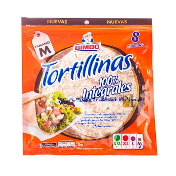 Tortillas Bimbo Integral Paquete Tamaño M x 8 und  