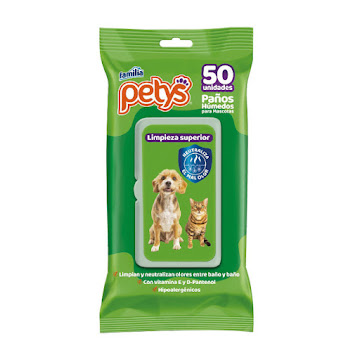 Pañitos Húmedos Petys Limpieza Superior Paquete x 50 Und  
