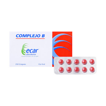 Complejo B Nicotinamida + Piridoxina + Riboflavina 20mg/20mg/3mg Ecar Fracción Blíster x 10 Grageas  