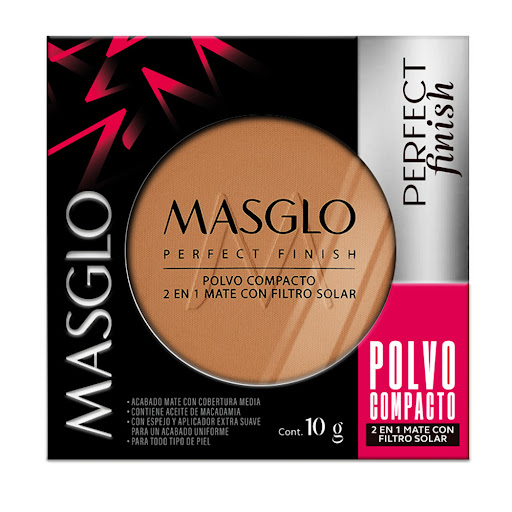 Polvo Compacto Masglo Perfect Finish Oscuro 2 x 10 gr