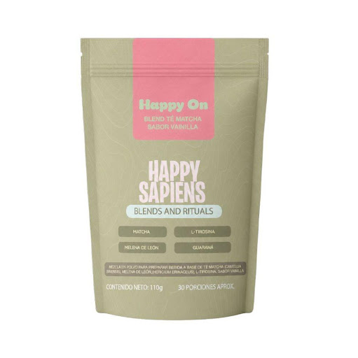 Happy ON Matcha + L- Tirosina + Melena de Leon + Guarana Happy Sapiens  300 x 300 110g | 3,6g diarios | 30 porciones.

Olvida los picos de energía. Happy ON es tu activador diario diseñado para mantener claridad, enfoque y energía sostenida de principio a fin.
Ingredientes que trab
